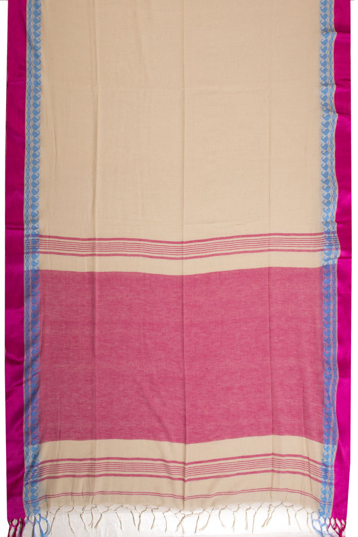 Cream Shantipur Tant Bengal Cotton Saree 10069054 - Avishya