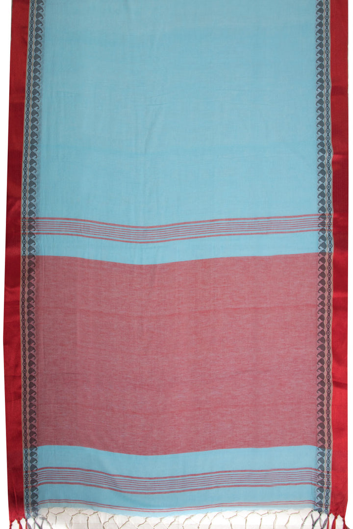 Blue Shantipur Tant Bengal Cotton Saree 10069056- Avishya