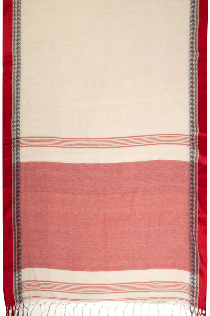 Off White Shantipur Tant Bengal Cotton Saree 10069068 - Avishya