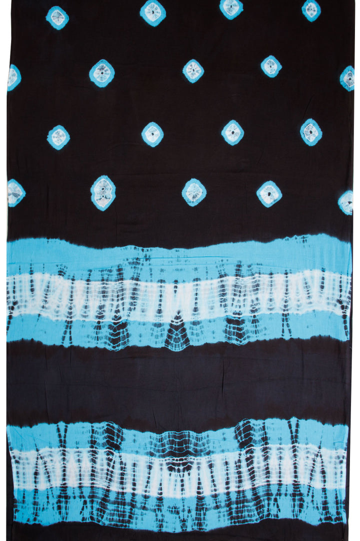 Black Shibori Printed Cotton Saree 10069072 - Avishya