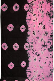 Black Shibori Printed Cotton Saree 10069073 - Avishya