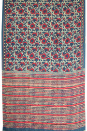 Blue Vanaspathi Printed Mulmul Cotton Saree 10069101 - Avishya