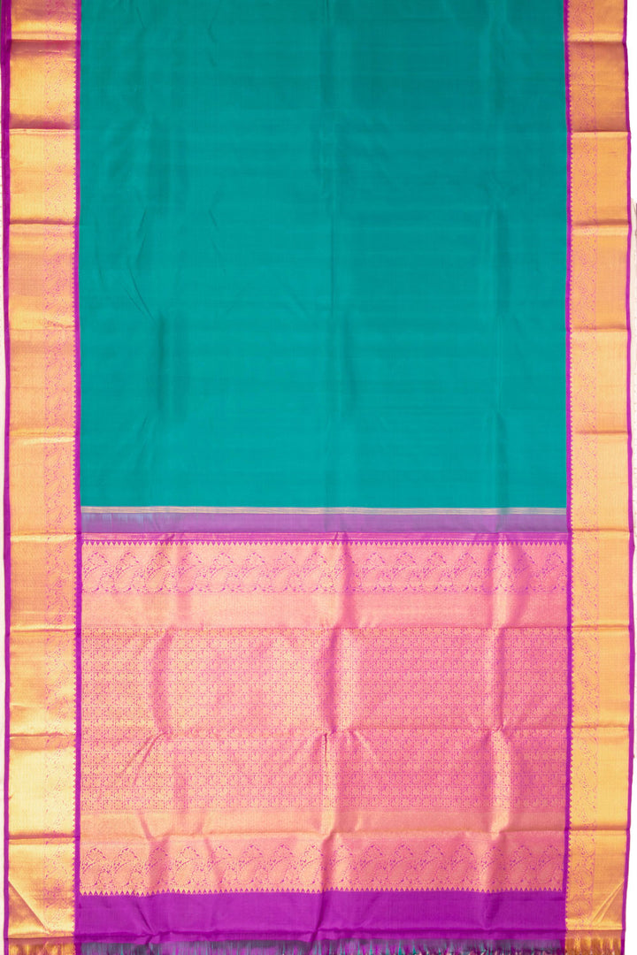 Green Handloom Korvai Kanjivaram silk saree 10069123 - Avishya