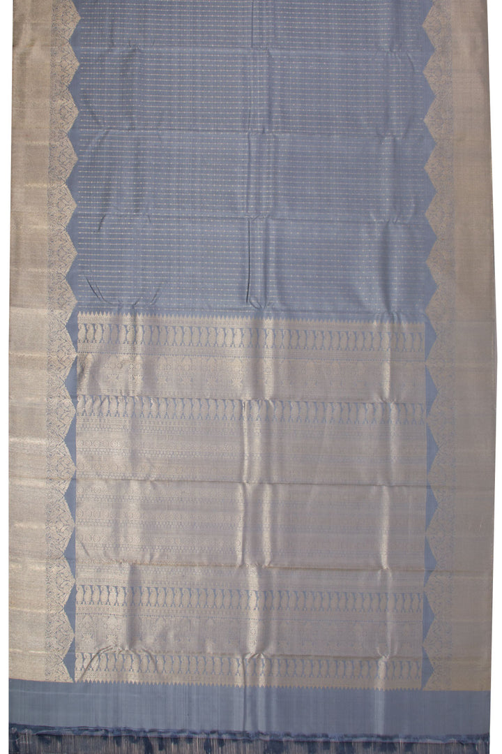 Grey Handloom Bridal Kanjivaram silk saree 10069127 - Avishya