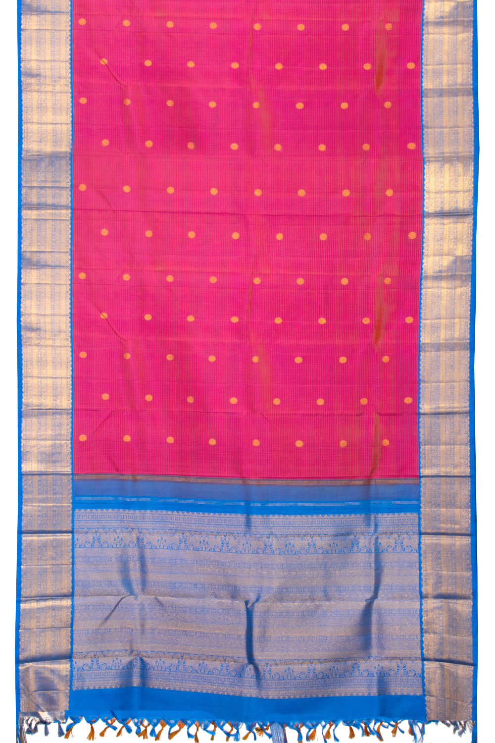 Pink Handloom Korvai Kanjivaram Silk Saree 10069133