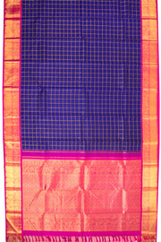 Blue Handloom Korvai Kanjivaram Silk Saree 10069173 - Avishya