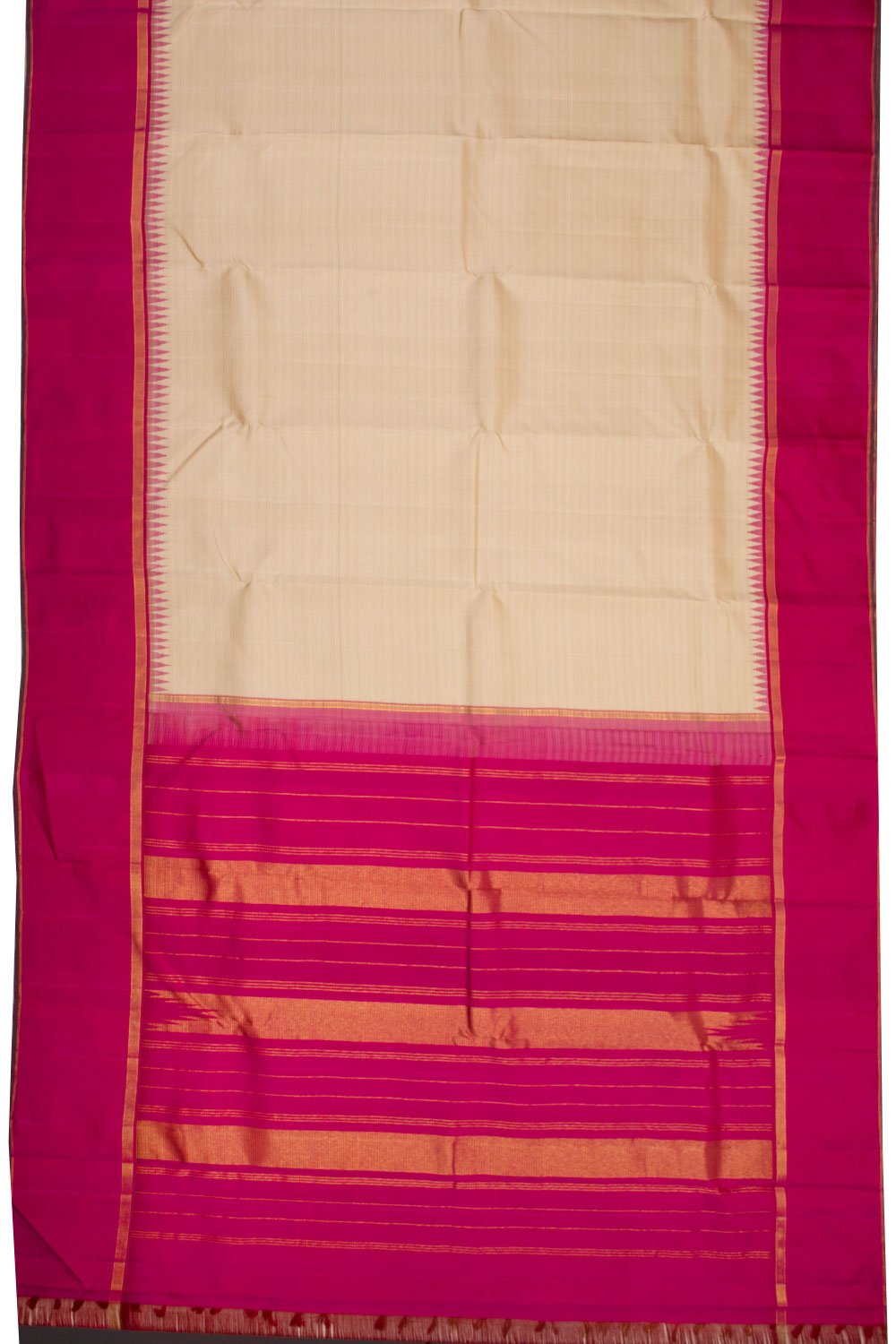Beige Handloom Kanjivaram Silk Saree 10069174 - Avishya
