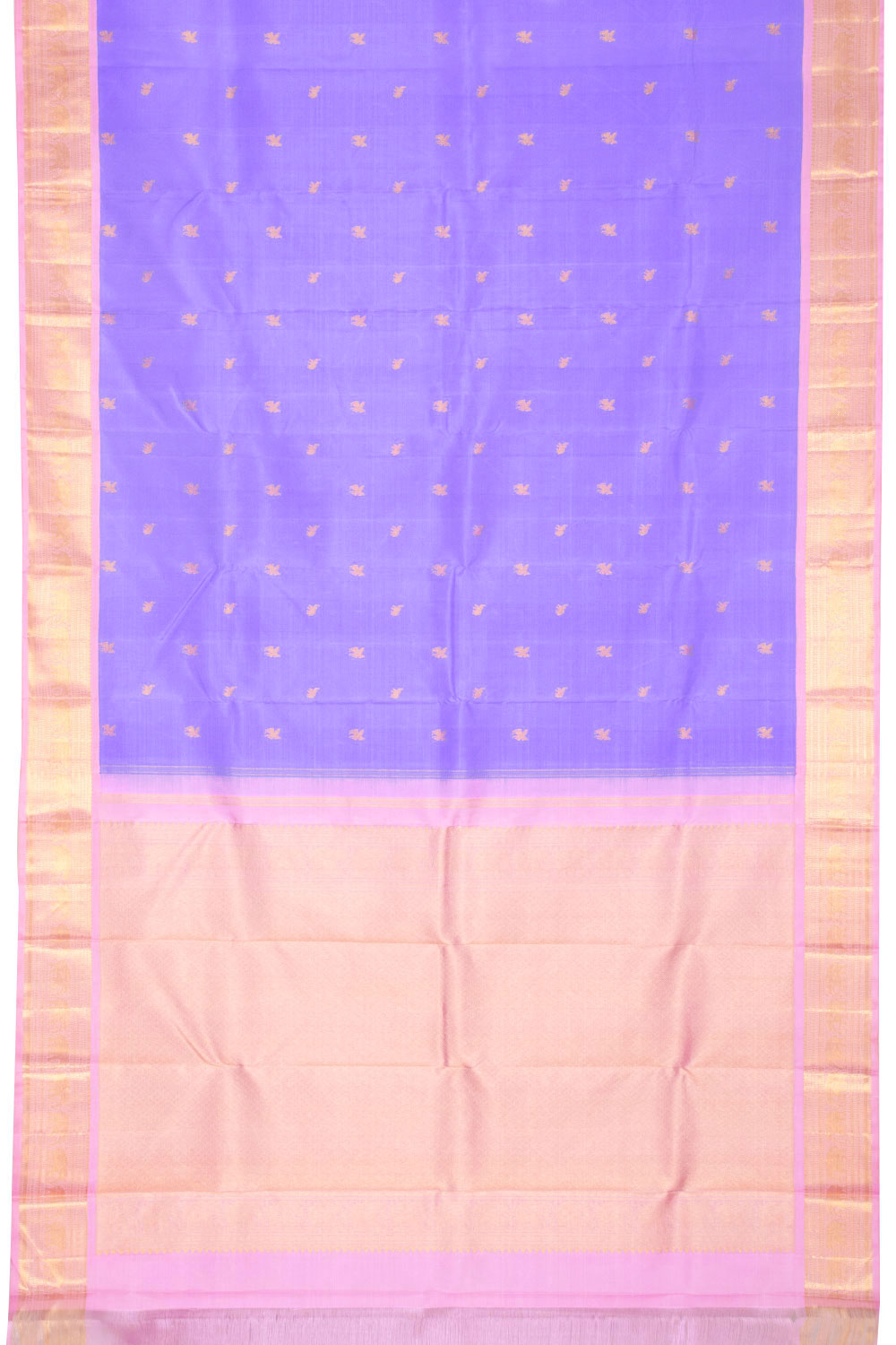 Lavender Handloom Korvai Kanjivaram Silk Saree 10069188