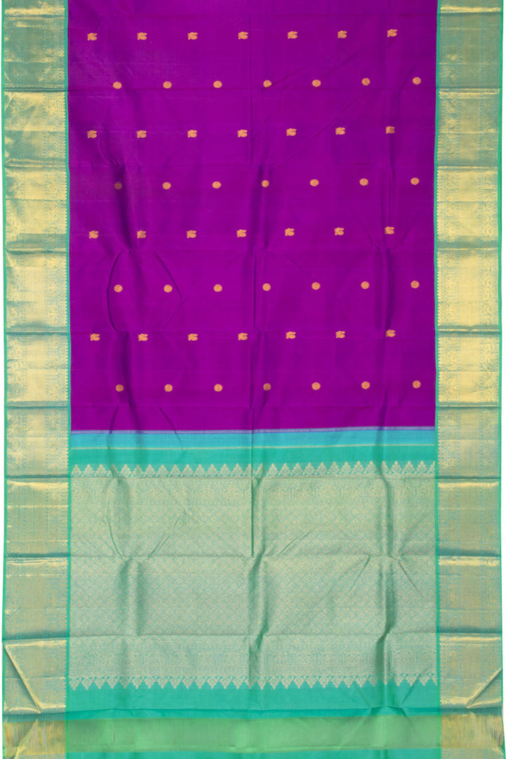 Violet Handloom Korvai Kanjivaram Silk Saree 10069190 - Avishya