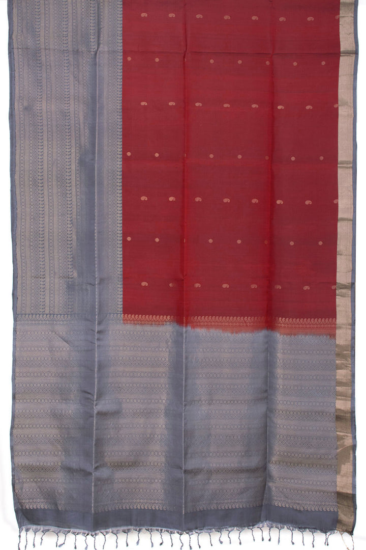 Maroon Kanjivaram Soft Silk Saree 10069216 - Avishya