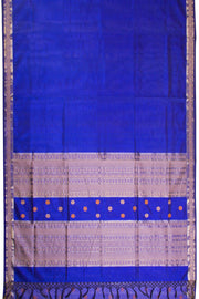 Blue Handloom Kanchi Silk Cotton Saree 10069253 - Avishya