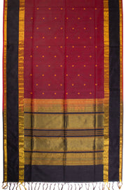 Maroon Handloom Kanchi Silk Cotton Saree 10069256 - Avishya