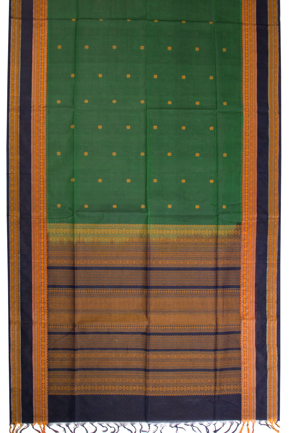 Green Handloom Kanchi Silk Cotton Saree 10069257 - Avishya