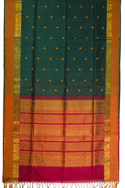 Green Handloom Kanchi Silk Cotton Saree 10069263 - Avishya