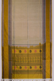 Beige Handloom Kanchi Silk Cotton Saree 10069265 - Avishya