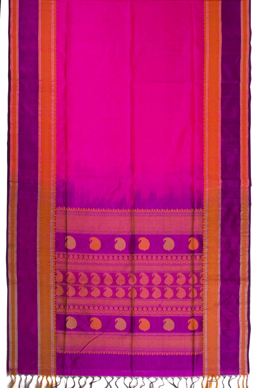 Pink Handloom Kanchi Silk Cotton Saree 10069266 - Avishya