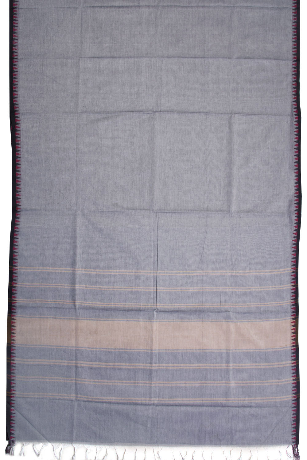 Grey Handwoven Kanchi Cotton Saree 10069307 - Avishya