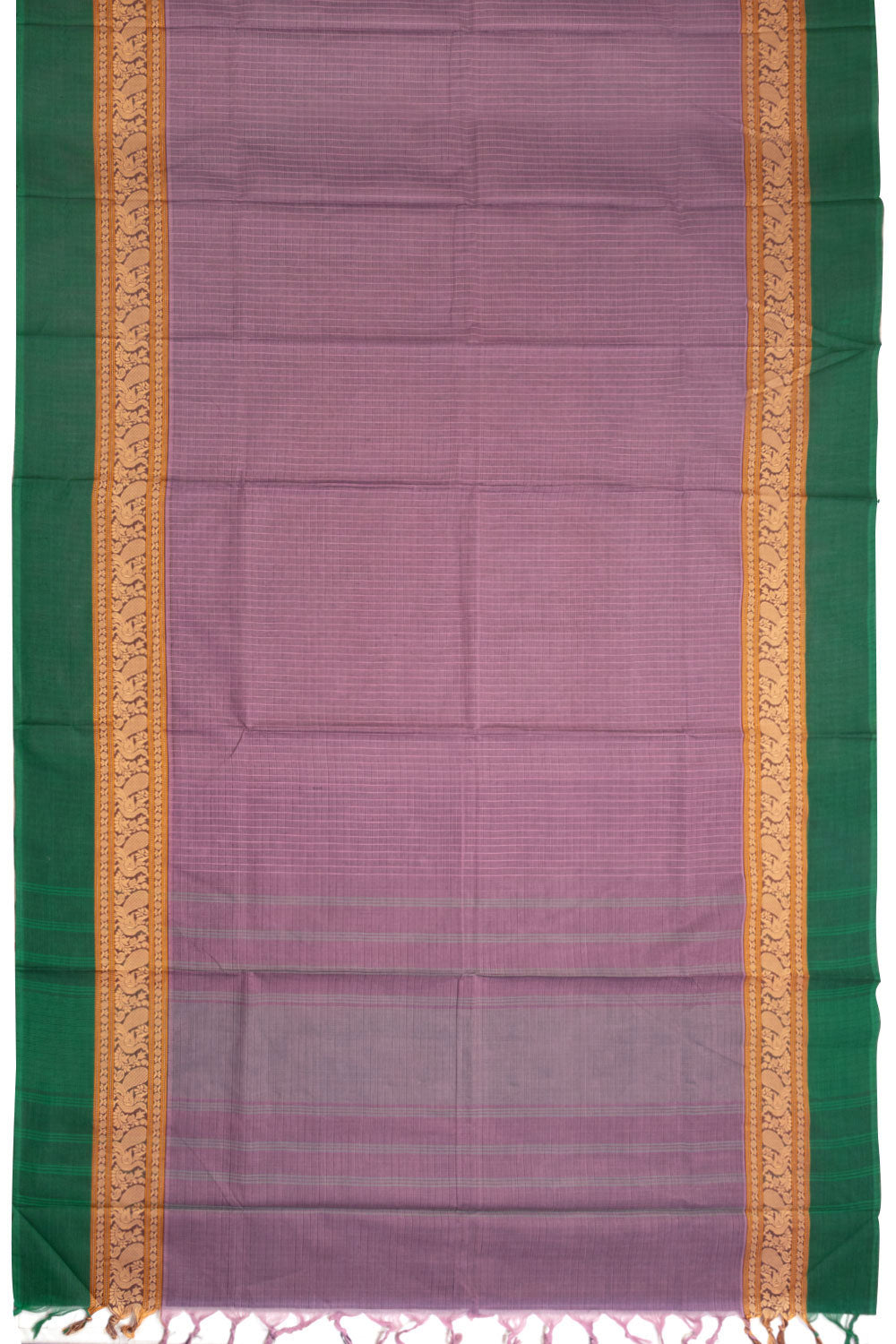 Mauve Handwoven Kanchi Cotton Saree 10069370 - Avishya