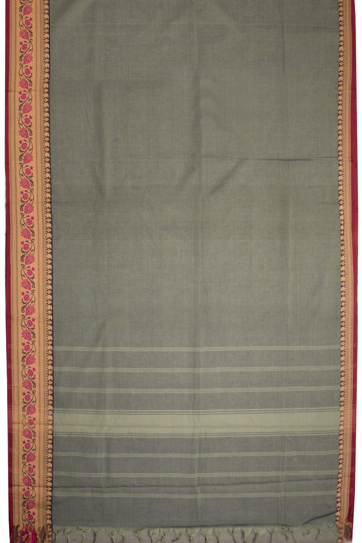 Green Handwoven Kanchi Cotton Saree 10069373 - Avishya