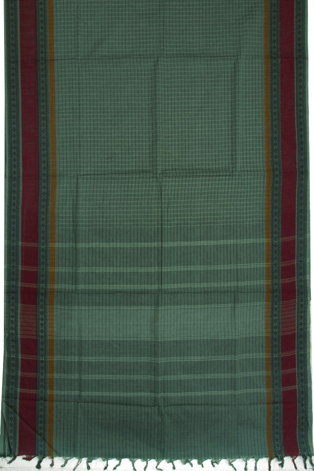 Green Handwoven Kanchi Cotton Saree 10069377 - Avishya