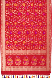 Red Handloom Banarasi Katan Silk Saree 10069398 - Avishya