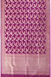 Purple Handloom Banarasi Katan Silk Saree 10069399 - Avishya