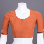 Brown Embroidered Cotton Blouse 10069439 - Avishya