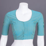 Blue Embroidered Cotton Blouse 10069446 - Avishya