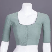 Green Embroidered Cotton Blouse 10069455 - Avishya