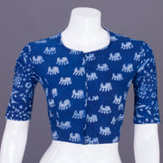 Blue Indigo Handblock Printed Cotton Blouse Without Lining 10069477 - Avishya