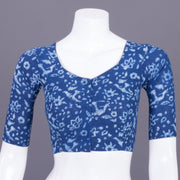 Blue Indigo Handblock Printed Cotton Blouse Without Lining 10069484 - Avishya