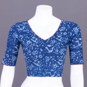 Blue Indigo Handblock Printed Cotton Blouse Without Lining 10069489 - Avishya