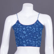Blue Indigo Handblock Printed Cotton Blouse Without Lining 10069498 - Avishya