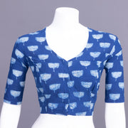 Blue Indigo Handblock Printed Cotton Blouse Without Lining 10069506 - Avishya