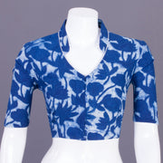 Blue Indigo Handblock Printed Cotton Blouse Without Lining 10069509 - Avishya