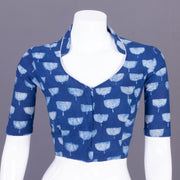 Blue Indigo Handblock Printed Cotton Blouse Without Lining 10069510 - Avishya