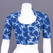 Blue Indigo Handblock Printed Cotton Blouse Without Lining 10069516 - Avishya