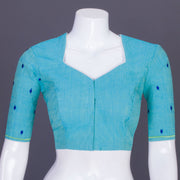 Blue Embroidered Mangalgiri Cotton Blouse 10069609 - Avishya
