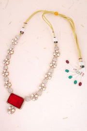 Gold Plated Dazzling Designer Necklace Set 10069639