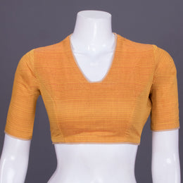 Orange Handcrafted Silk Cotton Blouse 10069760 - Avishya