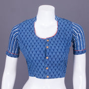 Blue Handblock Printed Cotton Blouse 10069761 - Avishya