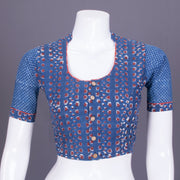 Blue Handblock Printed Cotton Blouse 10069762 - Avishya
