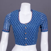 Blue Handblock Printed Cotton Blouse 10069765 - Avishya
