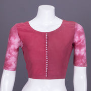 Rouge Pink Shibori Cotton Blouse 10069766 - Avishya