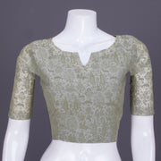 Green Handblock Printed Cotton Blouse 10069769 - Avishya