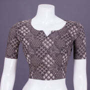 Grey Handblock Printed Cotton Blouse 10069771 - Avishya