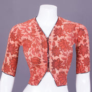 Rust Red Handblock Printed Cotton Blouse 10069772 - Avishya
