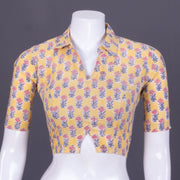 Yellow Handblock Printed Cotton Blouse 10069773 - Avishya