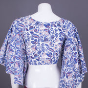 White Handblock Printed Cotton Blouse 10069776 - Avishya