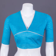 Blue Handcrafted Silk Cotton Blouse 10069778 - Avishya